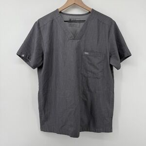 FIGS Chisec Three-Pocket Scrub Top Shirt Graphite Gray Men M TM3000 Short Sleeve